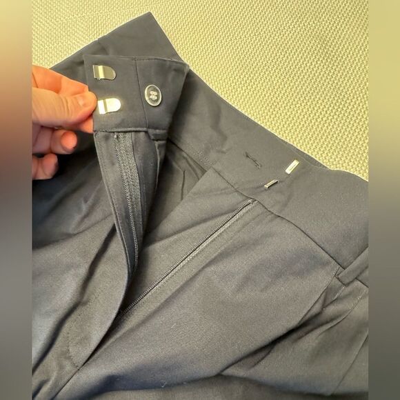 Olivia Palermo Chelsea28 Navy Wool High Waisted Wide Leg Trousers 10 Nordstrom - Picture 8 of 12